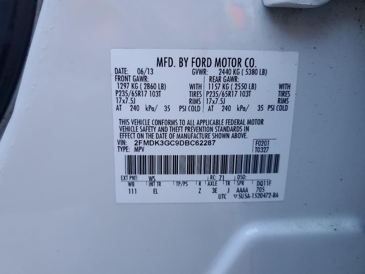2013 FORD EDGE SE photo 25