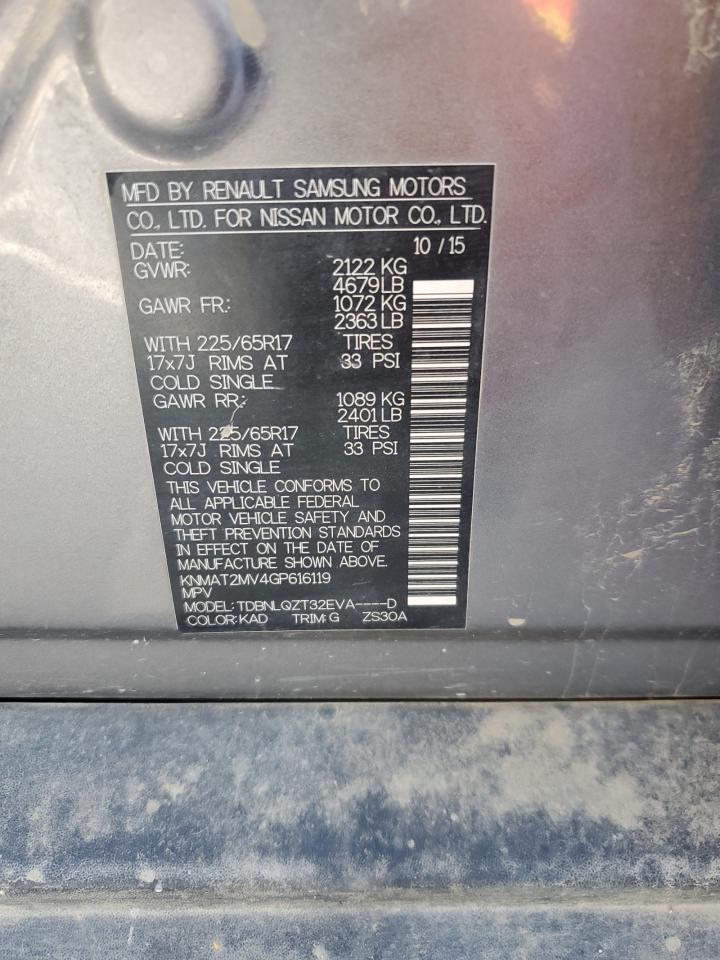 2016 NISSAN ROGUE SV photo 34