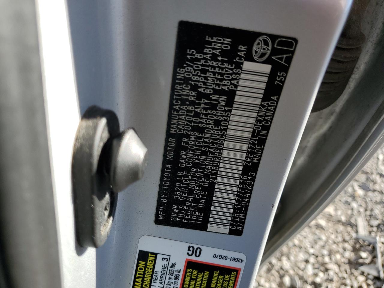 2016 TOYOTA COROLLA L photo 23