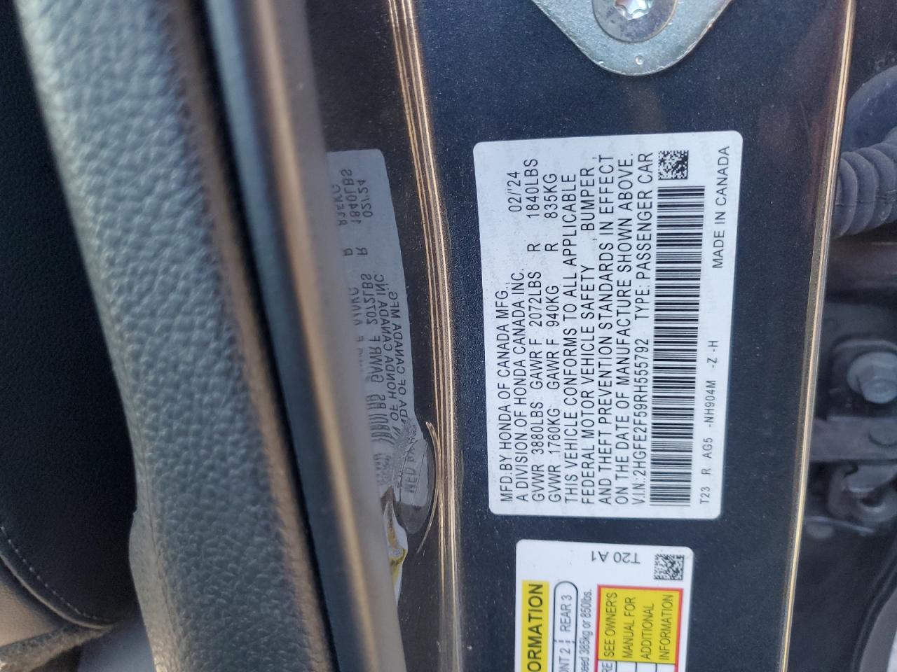 2024 HONDA CIVIC SPORT photo 25