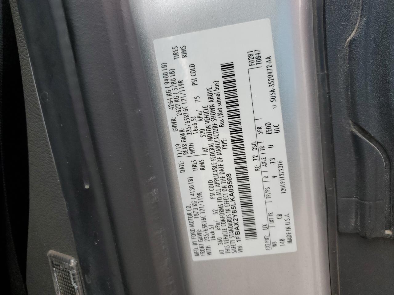 2020 FORD TRANSIT T-350 photo 13