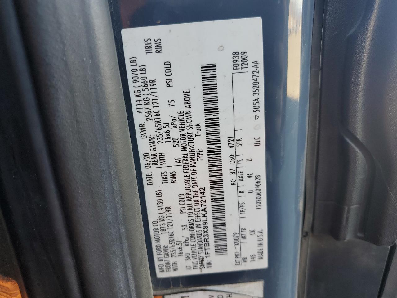 2020 FORD TRANSIT 250 DELIVERY VAN photo 23