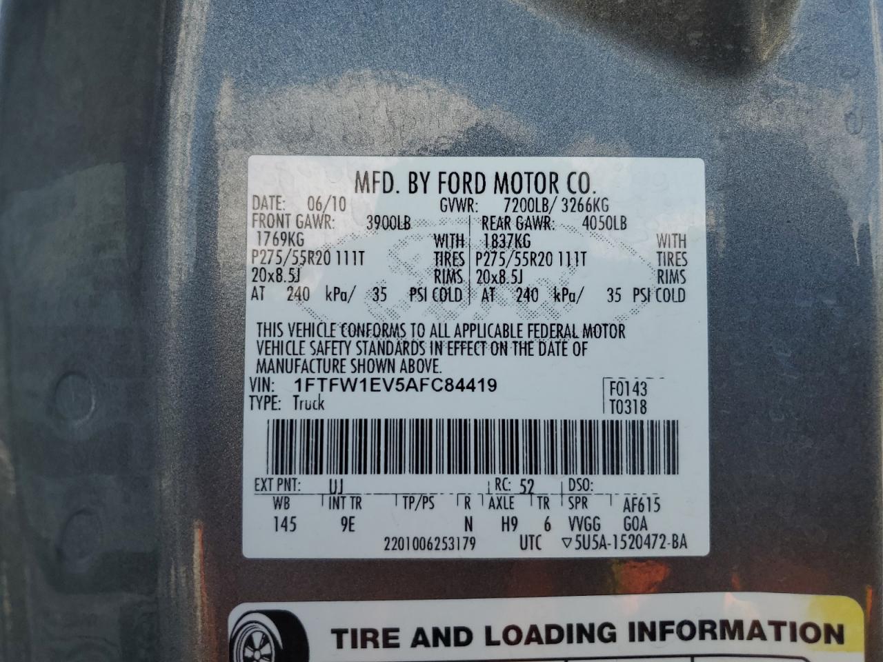 2010 FORD F150 SUPERCREW photo 13