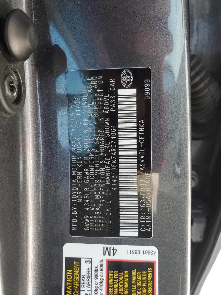 2010 TOYOTA CAMRY LE photo 12