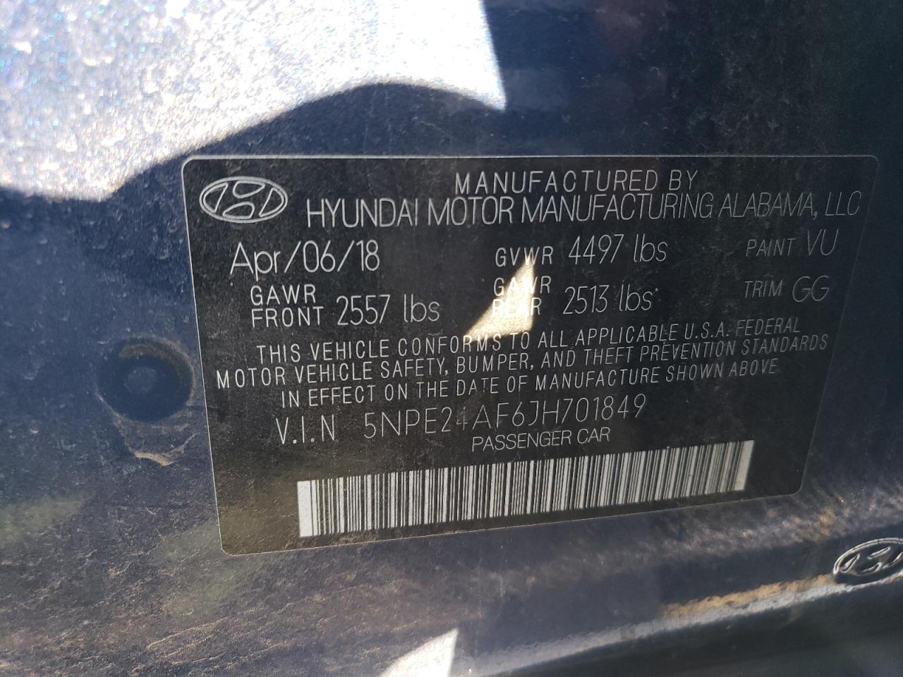 2018 HYUNDAI SONATA SE photo 34