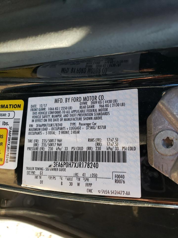 2018 FORD FUSION SE photo 12