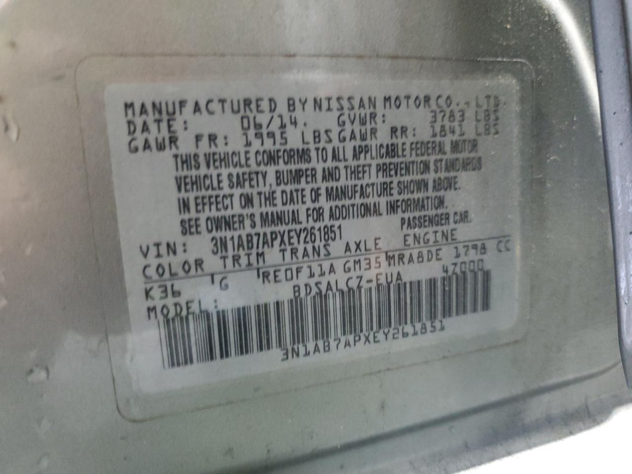 2014 NISSAN SENTRA S photo 12