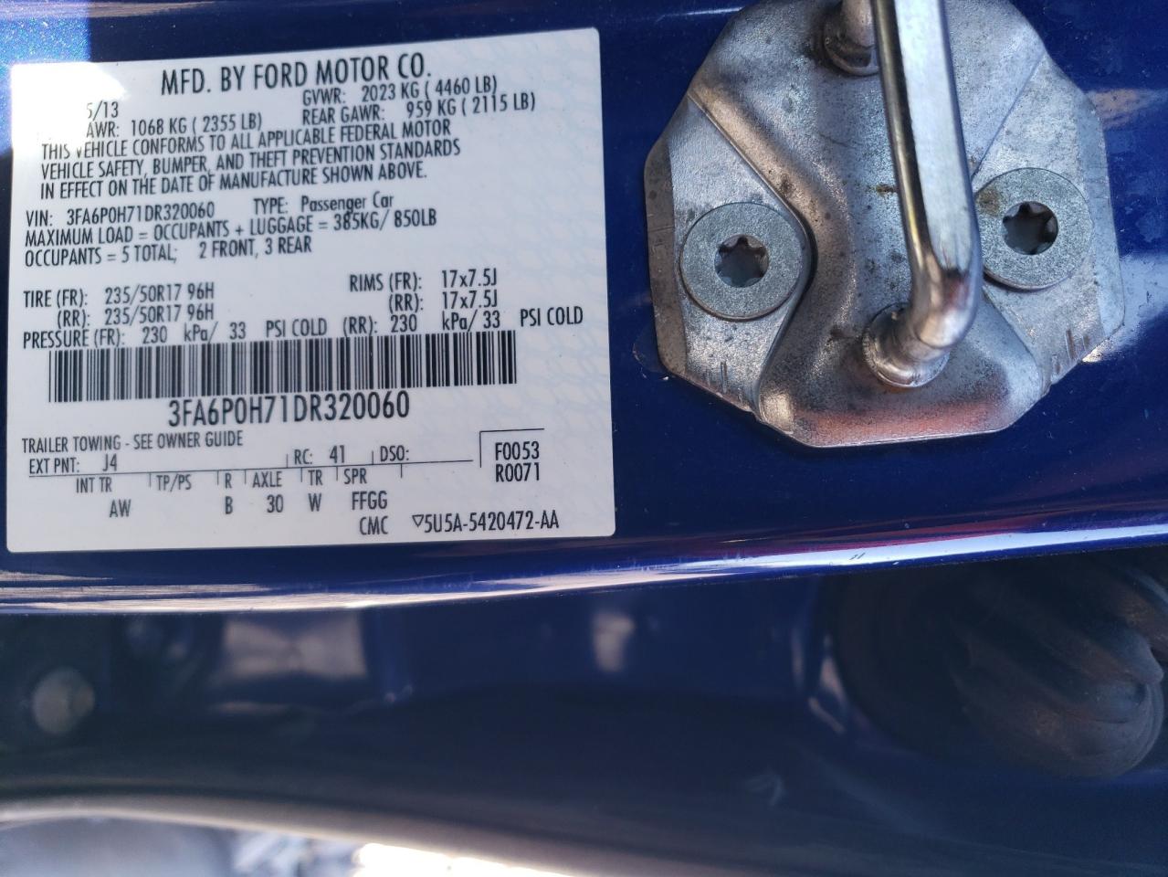 2013 FORD FUSION SE photo 34