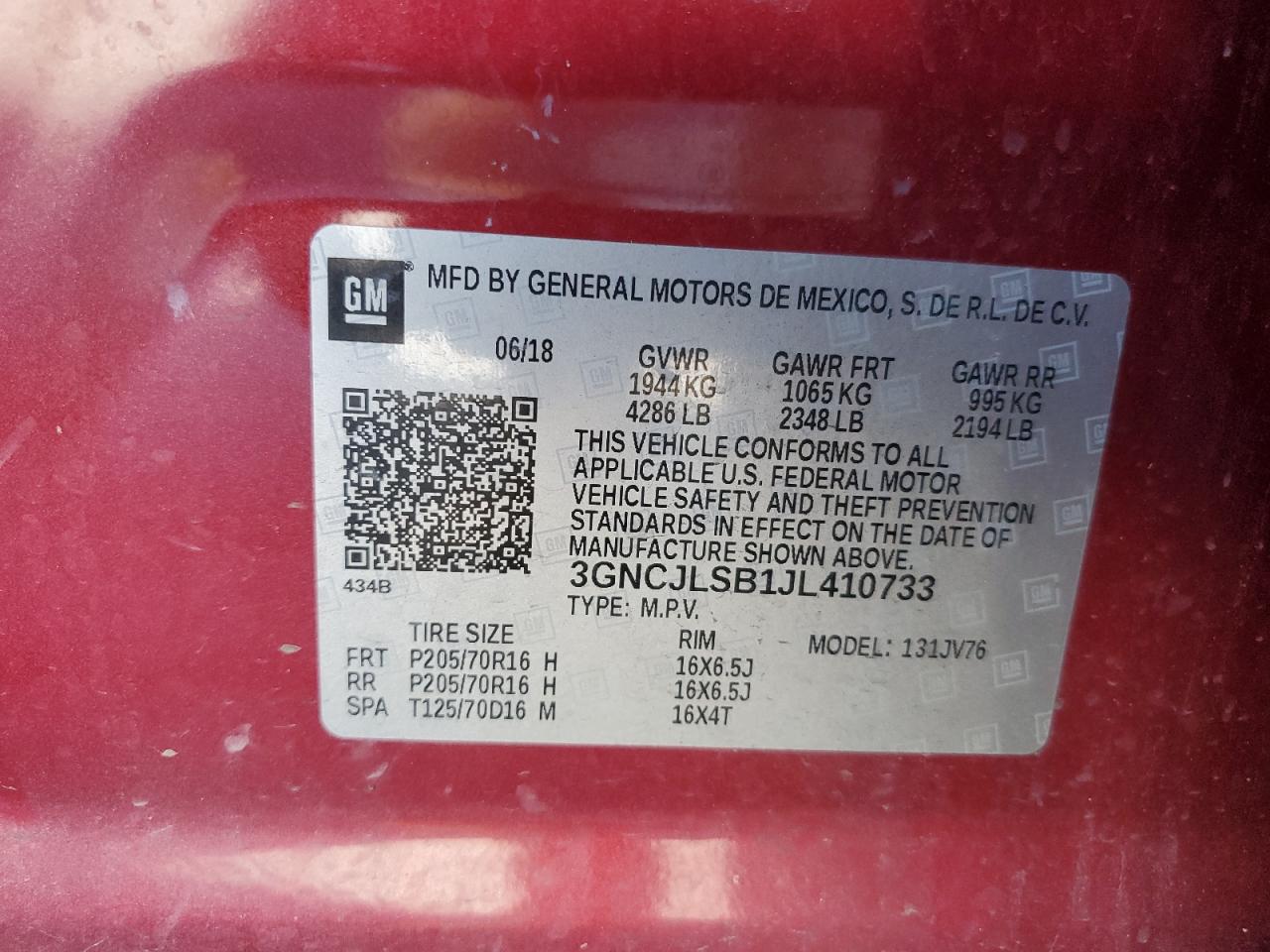 2018 CHEVROLET TRAX 1LT photo 37
