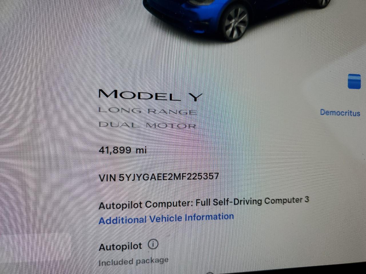 2021 TESLA MODEL Y photo 9