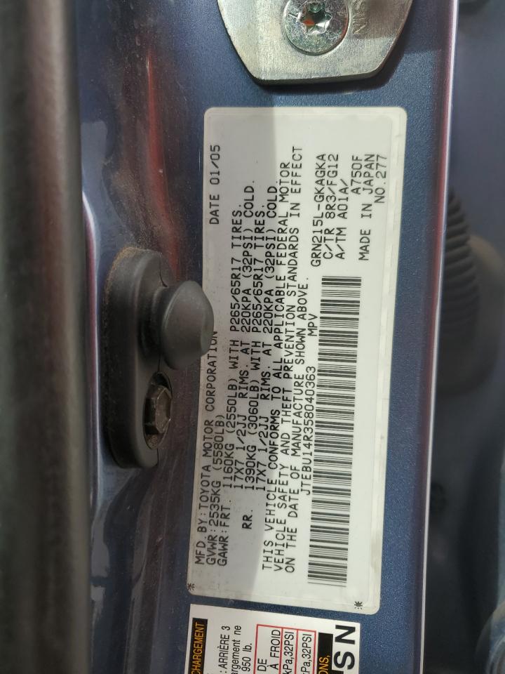 2005 TOYOTA 4RUNNER SR5 photo 13