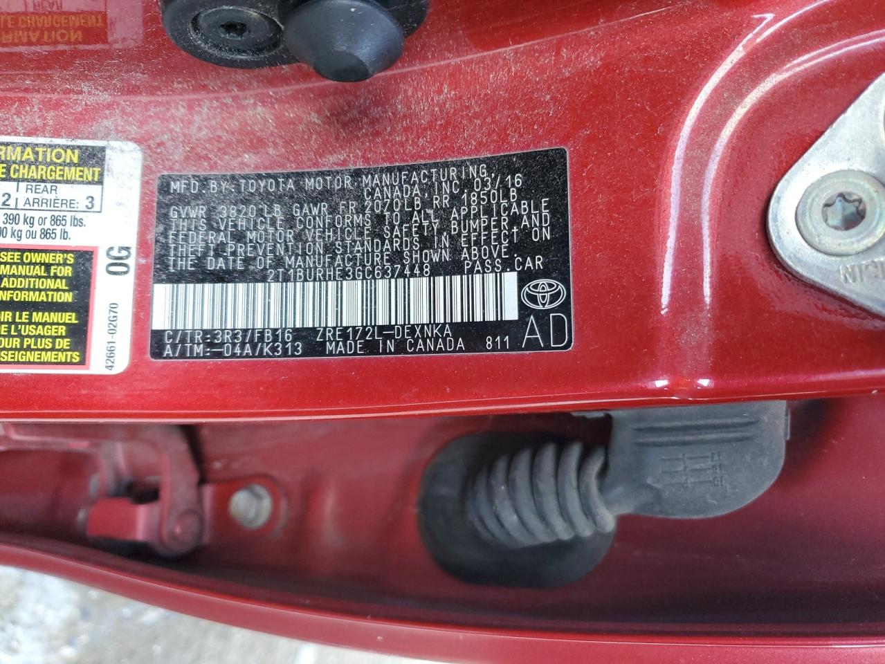2016 TOYOTA COROLLA LE photo 23