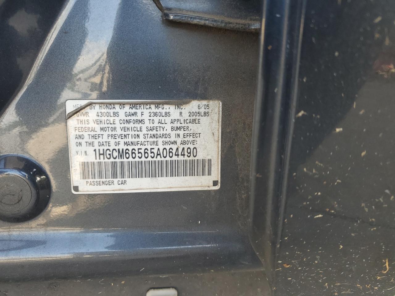 2005 HONDA ACCORD EX photo 23