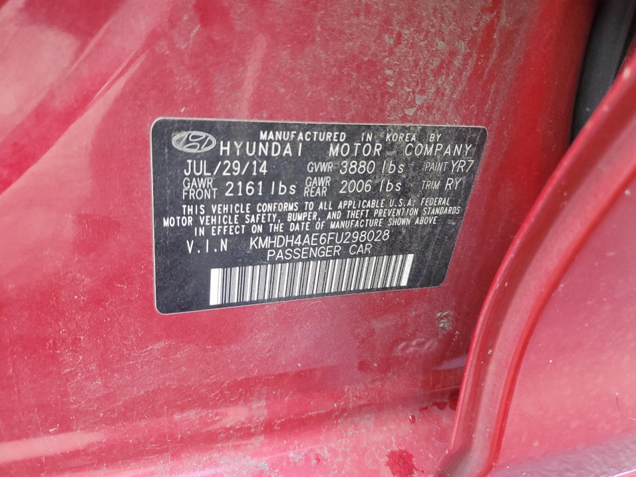 2015 HYUNDAI ELANTRA SE photo 25