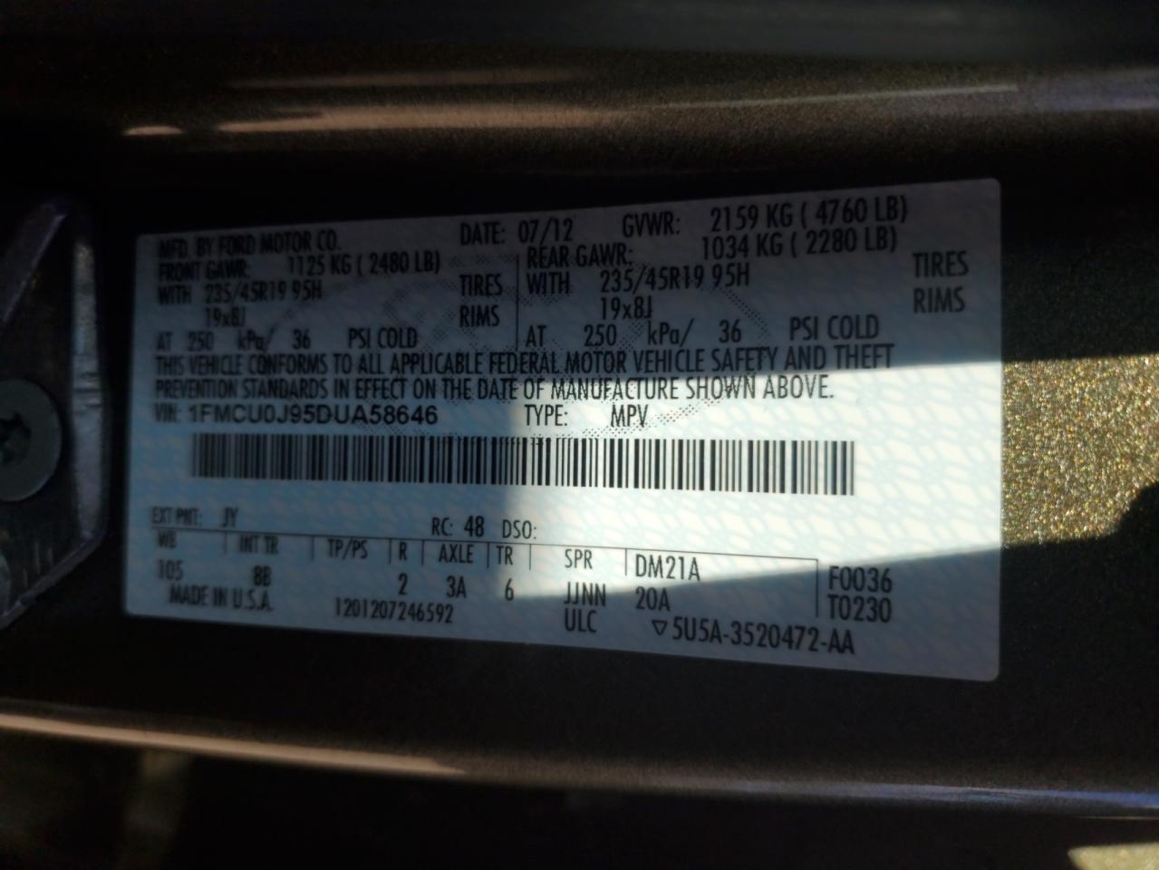 2013 FORD ESCAPE TITANIUM photo 25