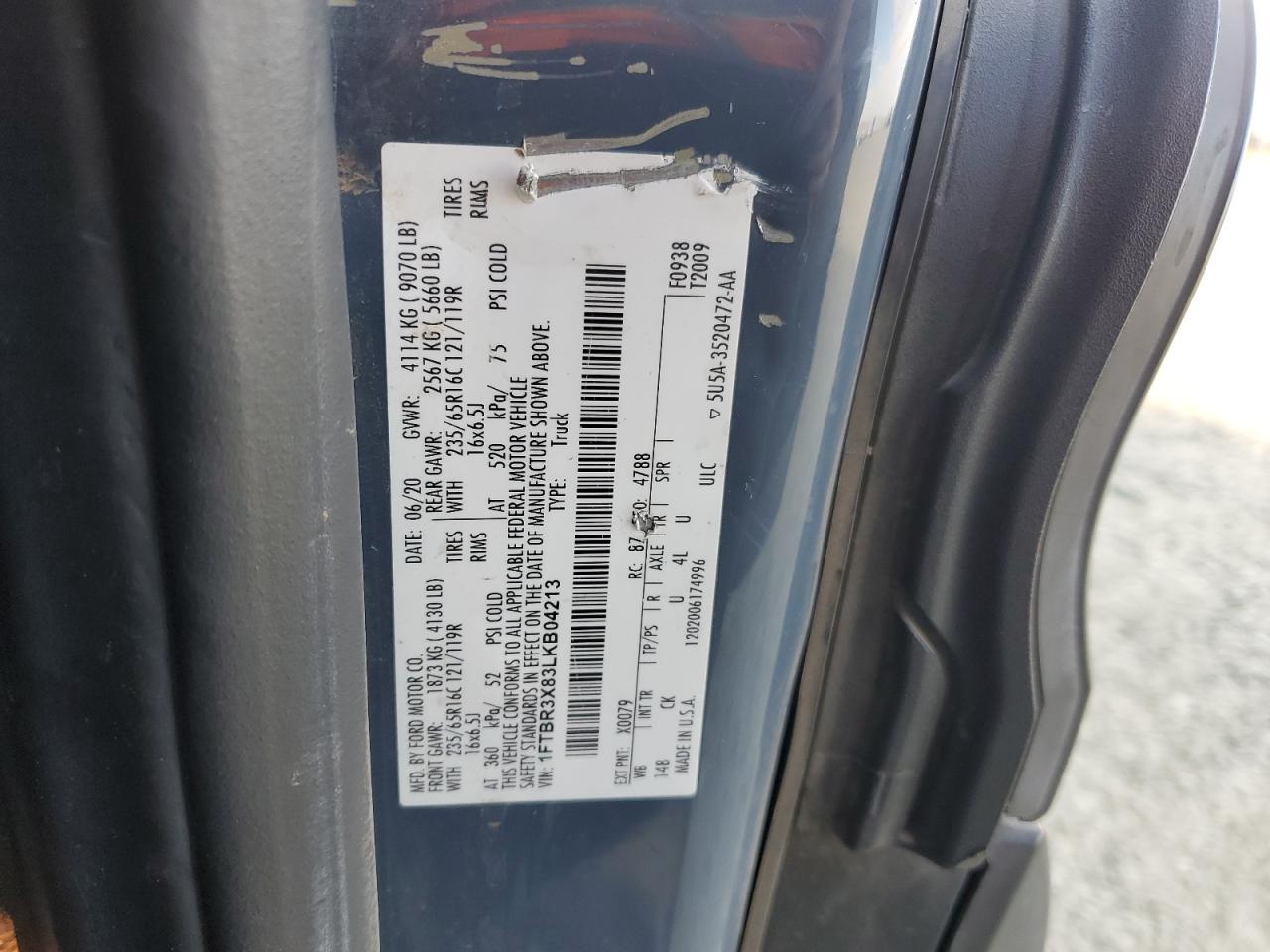 2020 FORD TRANSIT DELIVERY VAN photo 23