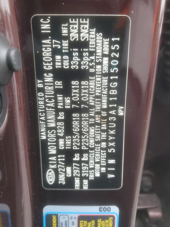 2011 KIA SORENTO EX photo 13