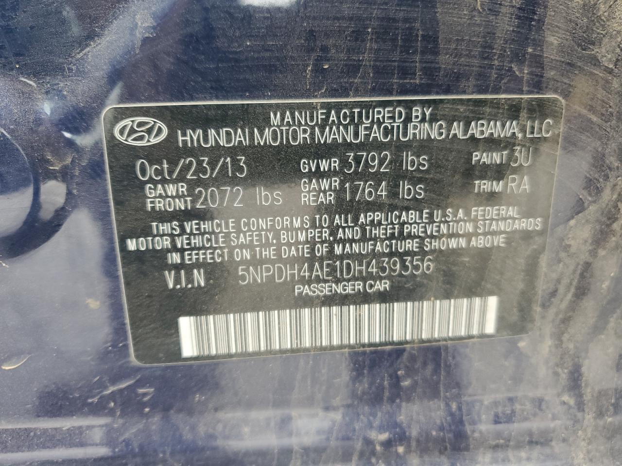 2013 HYUNDAI ELANTRA GLS photo 12