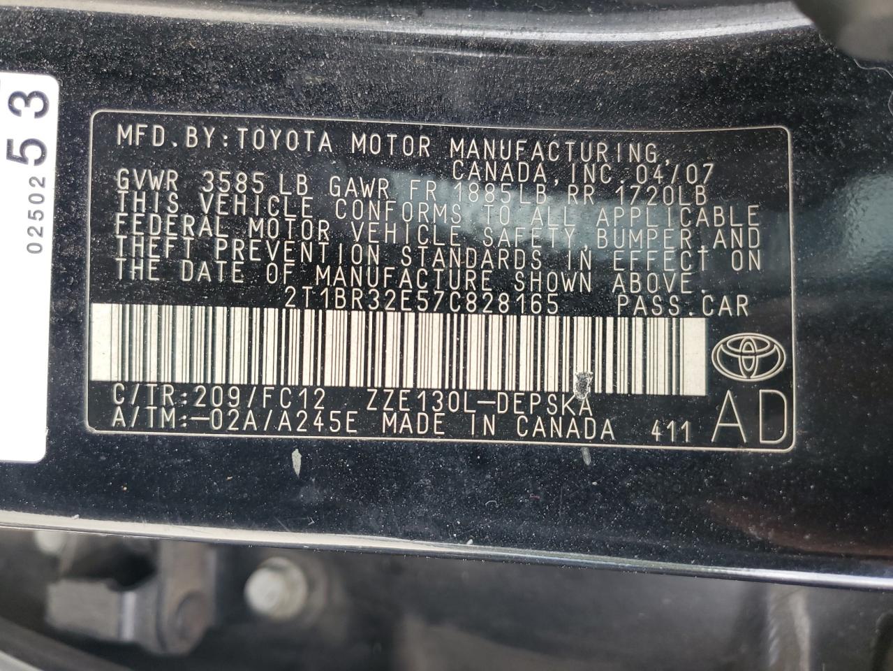2007 TOYOTA COROLLA CE photo 23