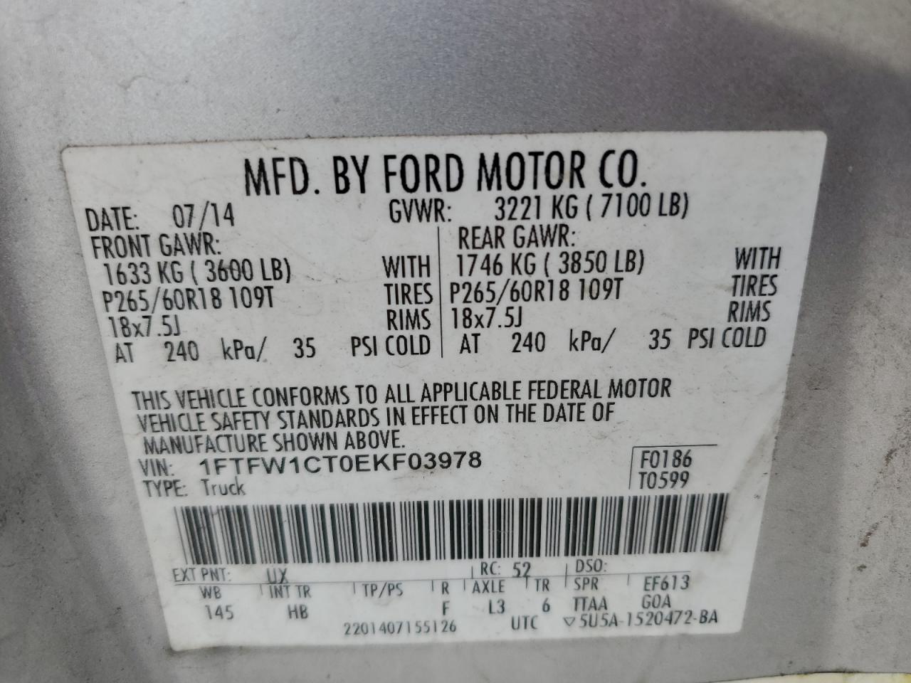 2014 FORD F150 SUPERCREW photo 34