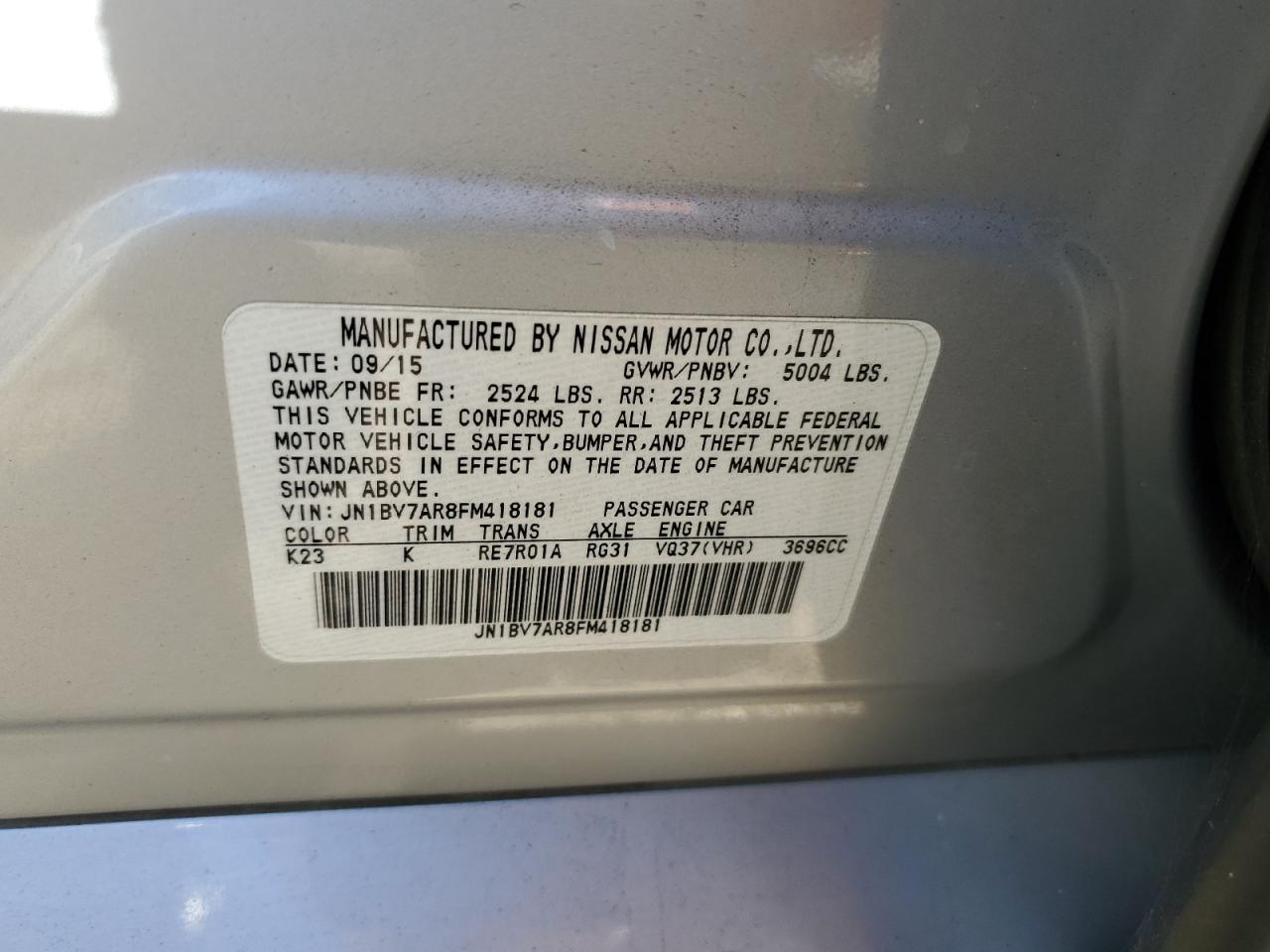 2015 INFINITI Q50 BASE photo 12
