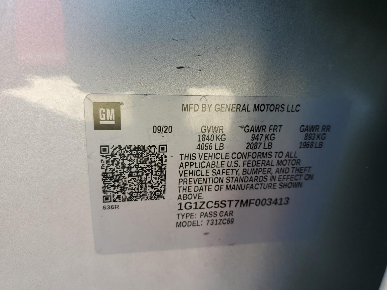 2021 CHEVROLET MALIBU LS photo 12