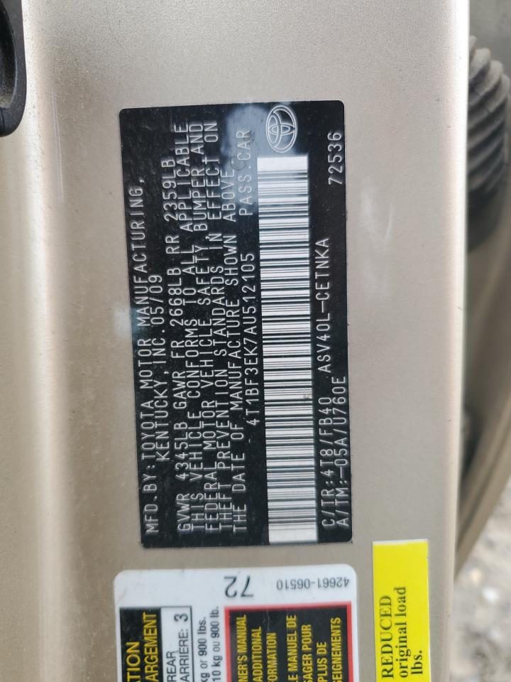2010 TOYOTA CAMRY photo 23