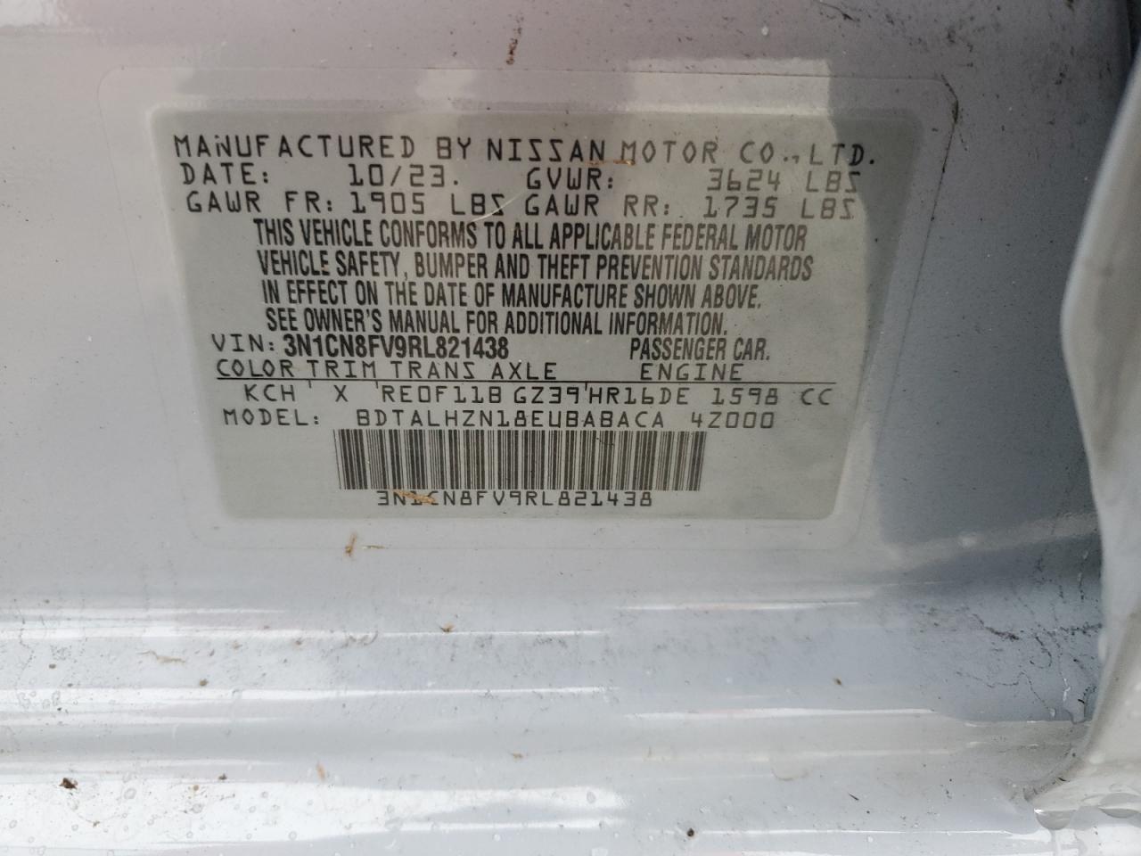 2024 NISSAN VERSA SR photo 12