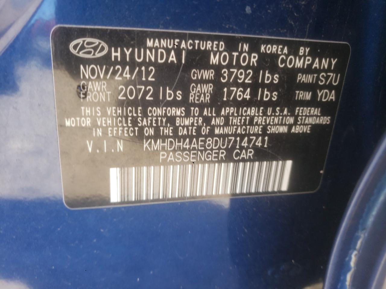 2013 HYUNDAI ELANTRA LIMITED photo 13
