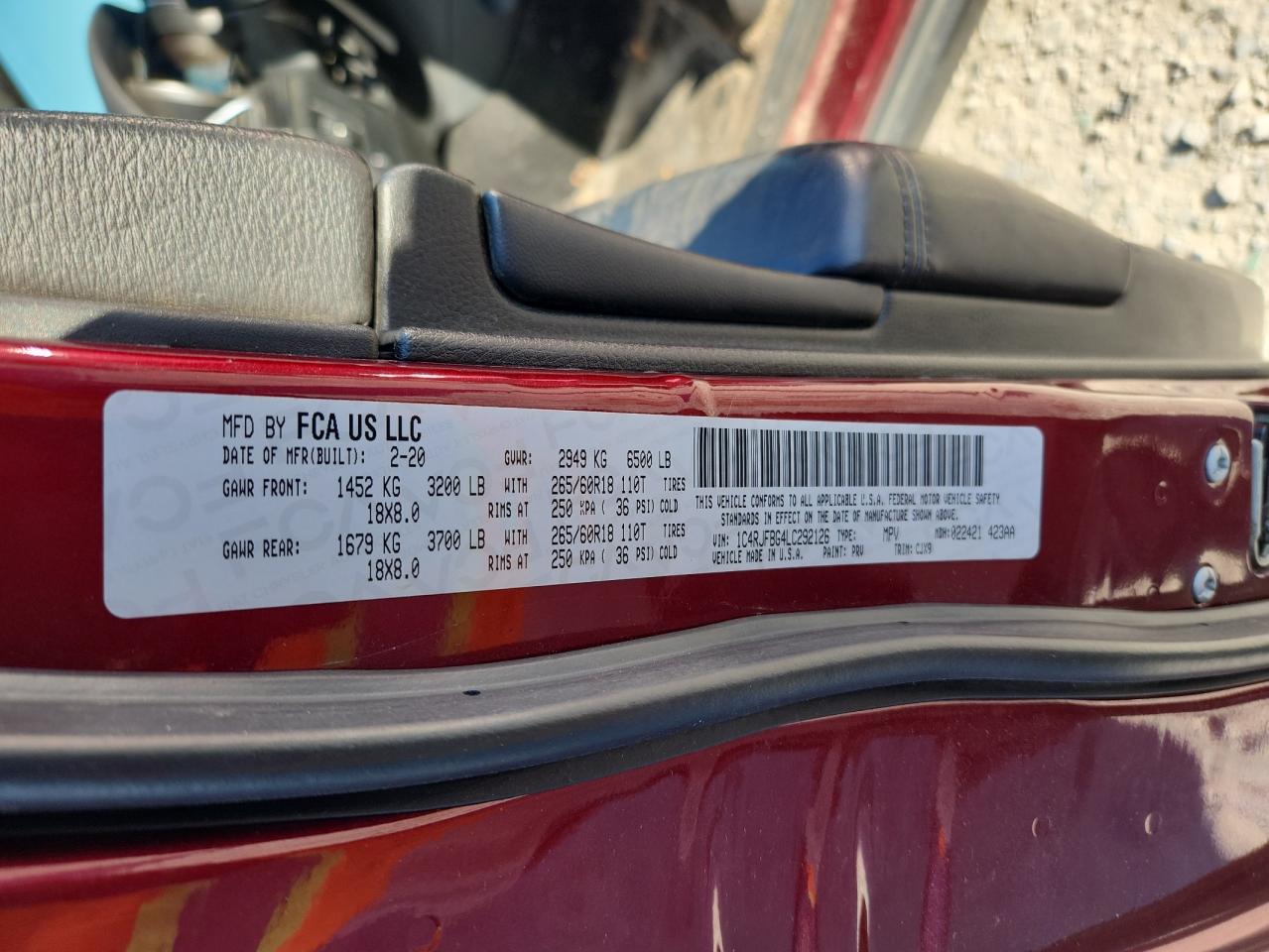 2020 JEEP GRAND CHEROKEE LIMITED photo 13