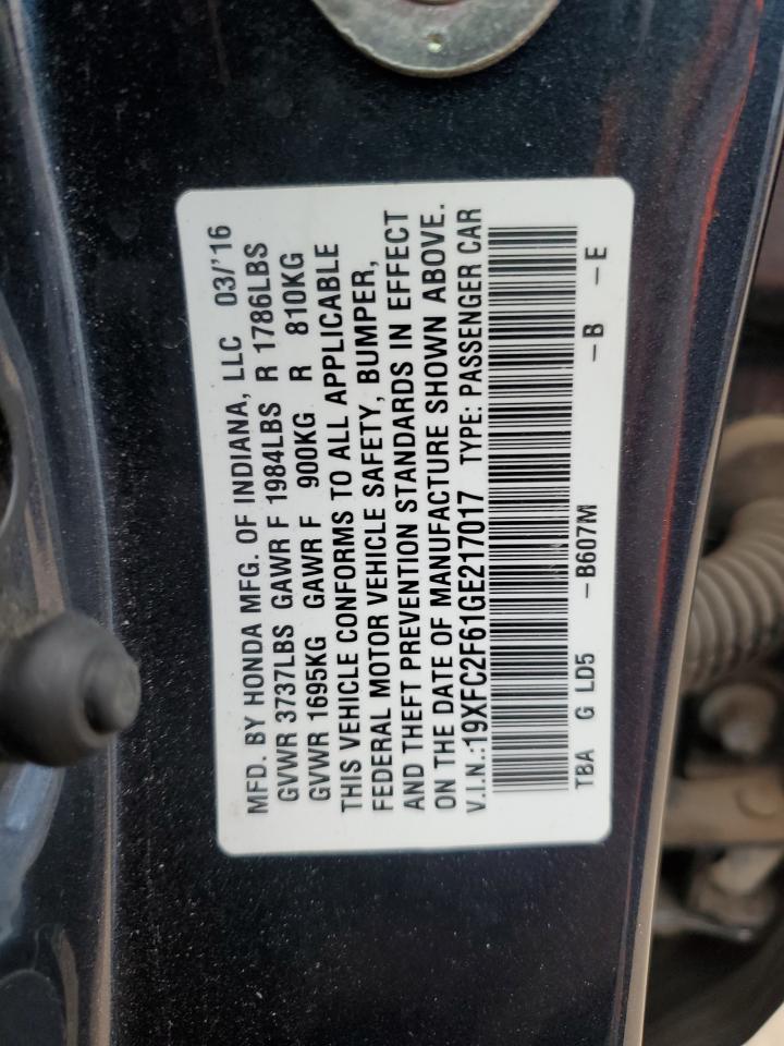 2016 HONDA CIVIC LX photo 23
