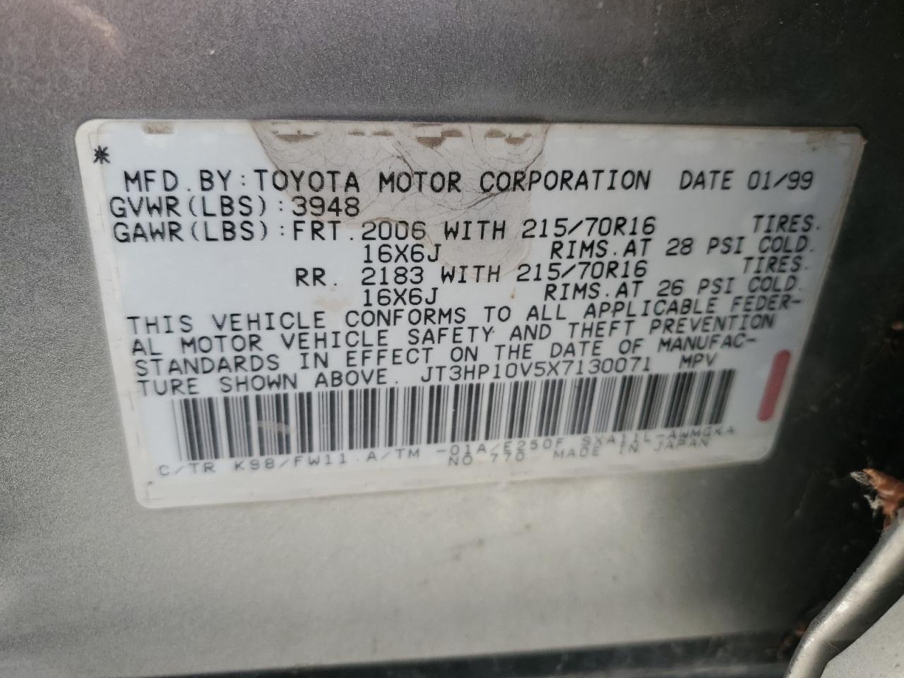 1999 TOYOTA RAV4 BASE photo 25