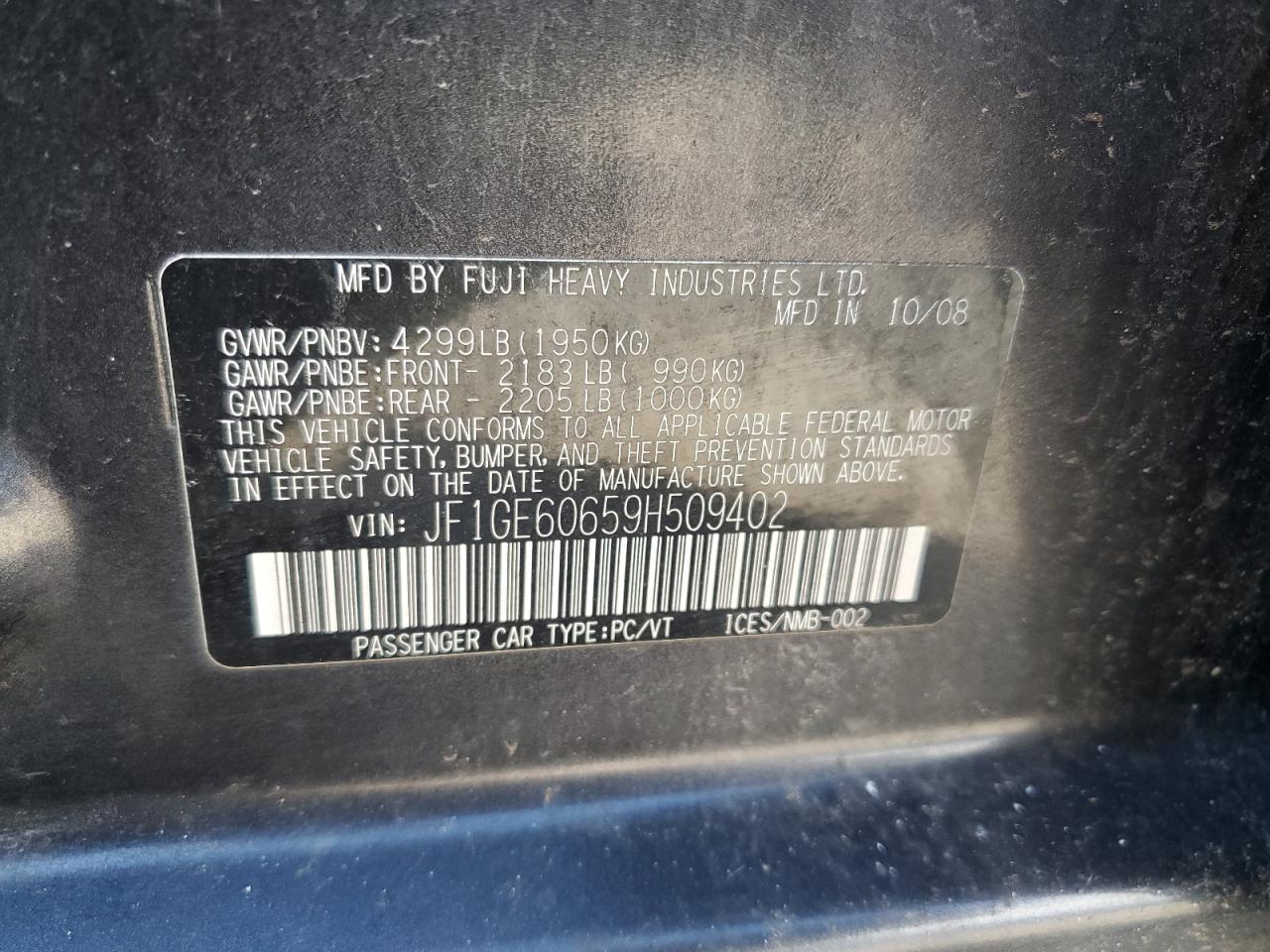 2009 SUBARU IMPREZA 2.5I PREMIUM photo 12