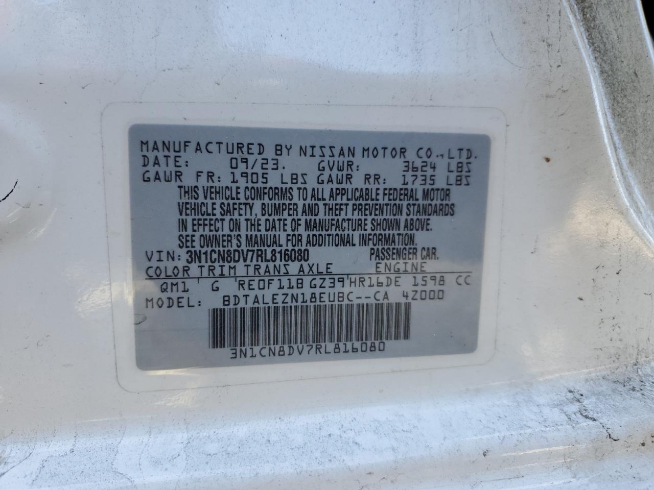 2024 NISSAN VERSA S photo 12