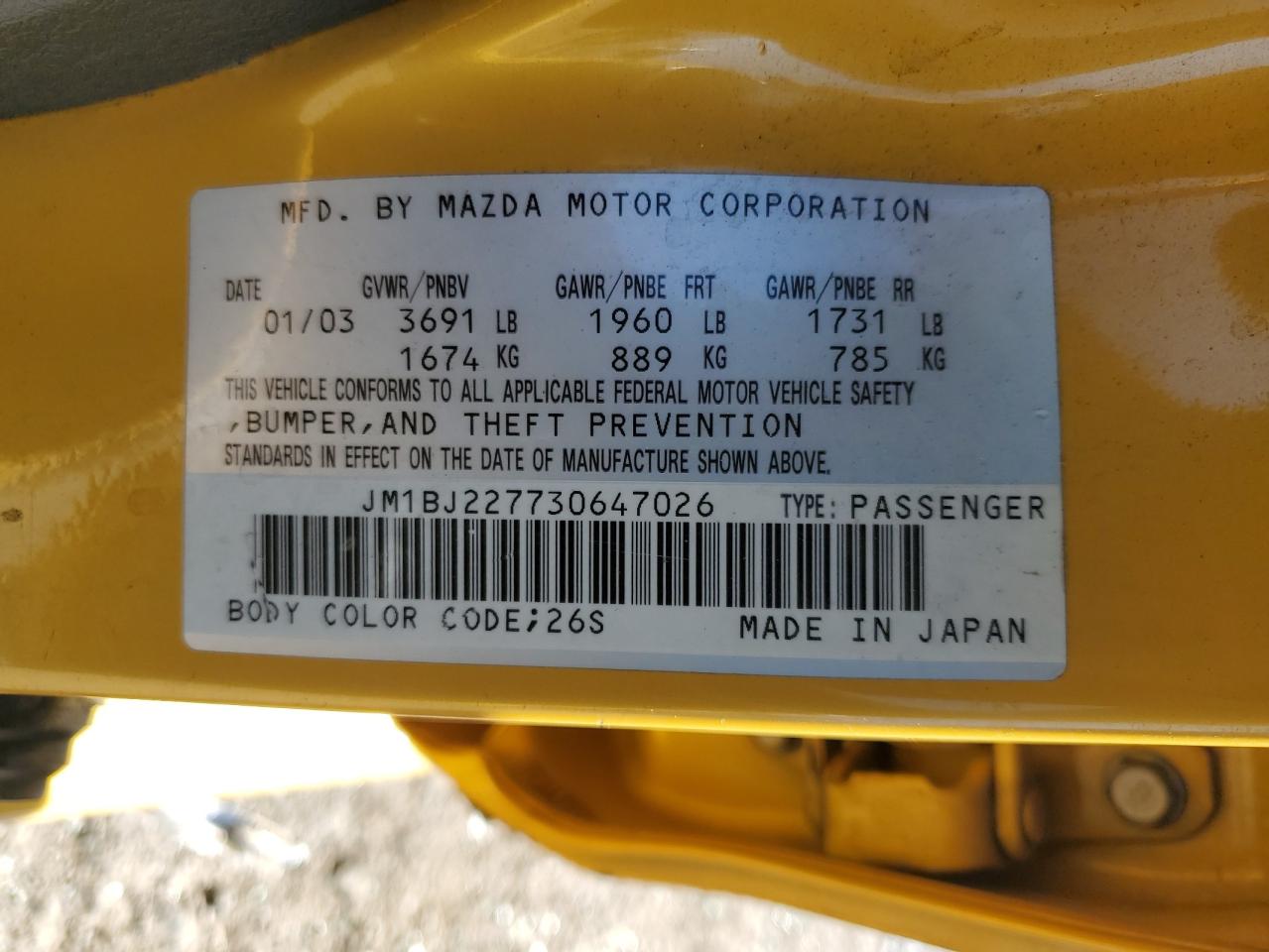 2003 MAZDA PROTEGE SPEED photo 13
