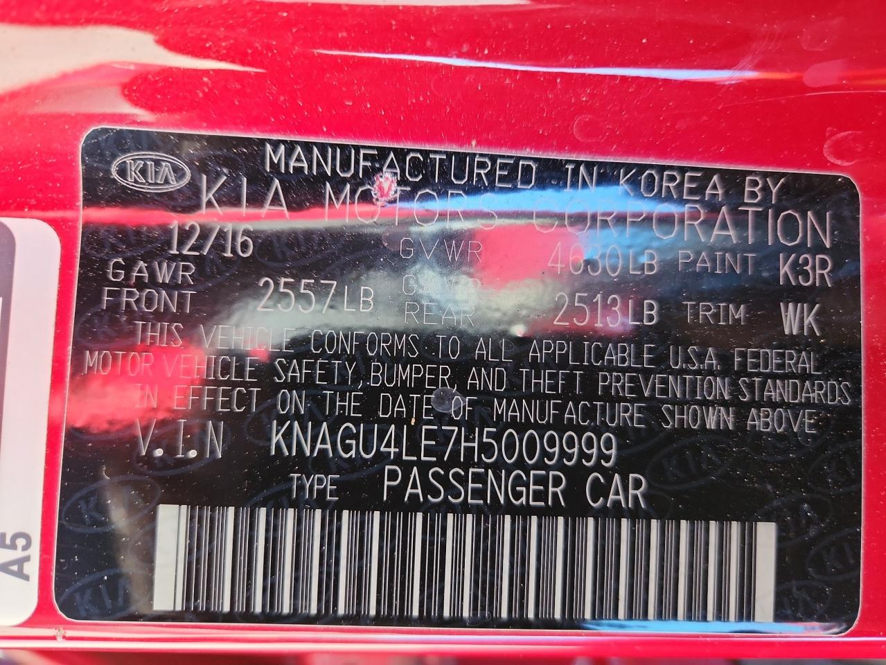 2017 KIA OPTIMA HYBRID photo 13