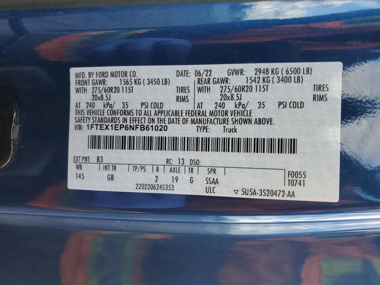 2022 FORD F150 SUPER CAB photo 34