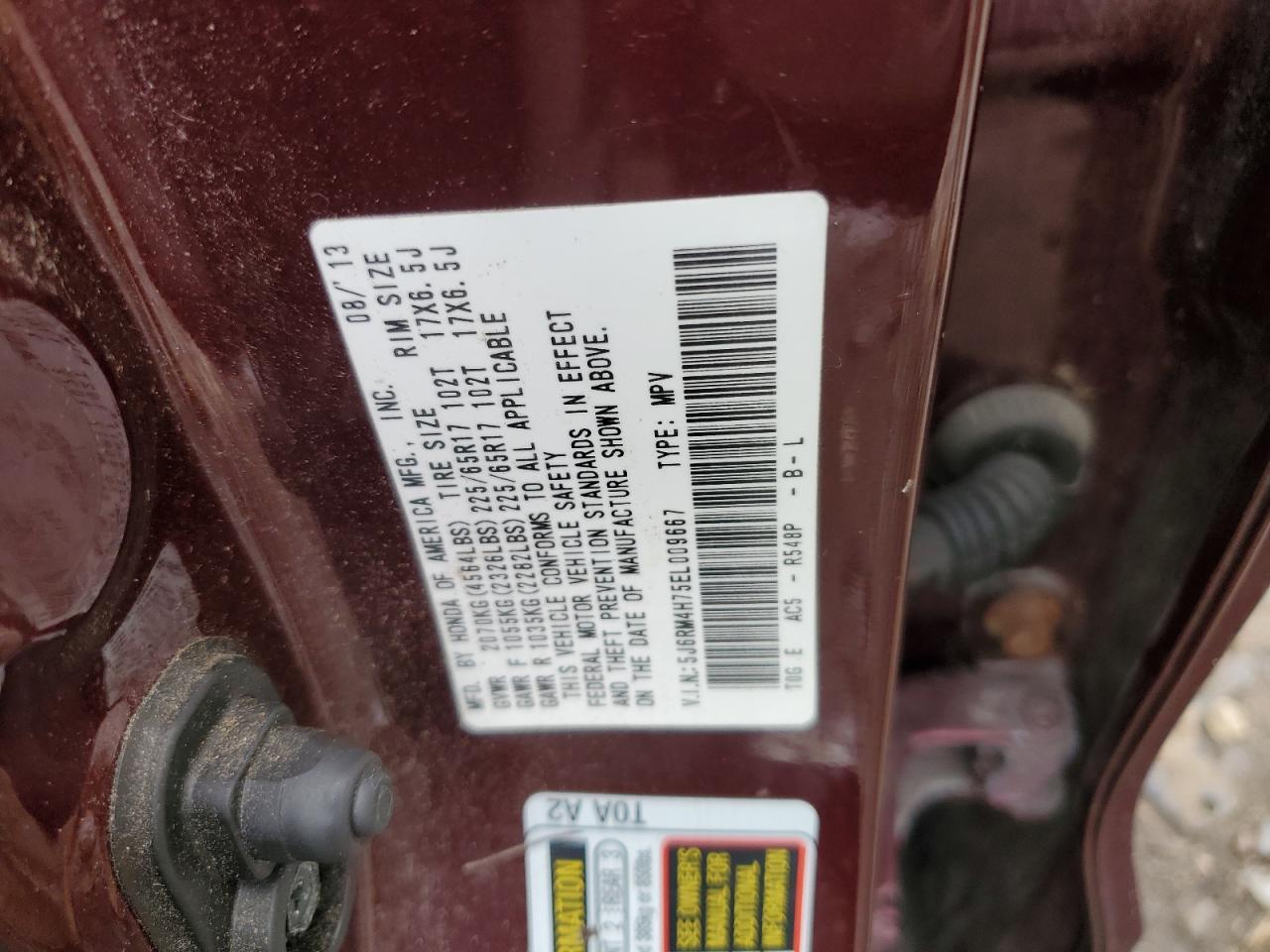 2014 HONDA CR-V EXL photo 13