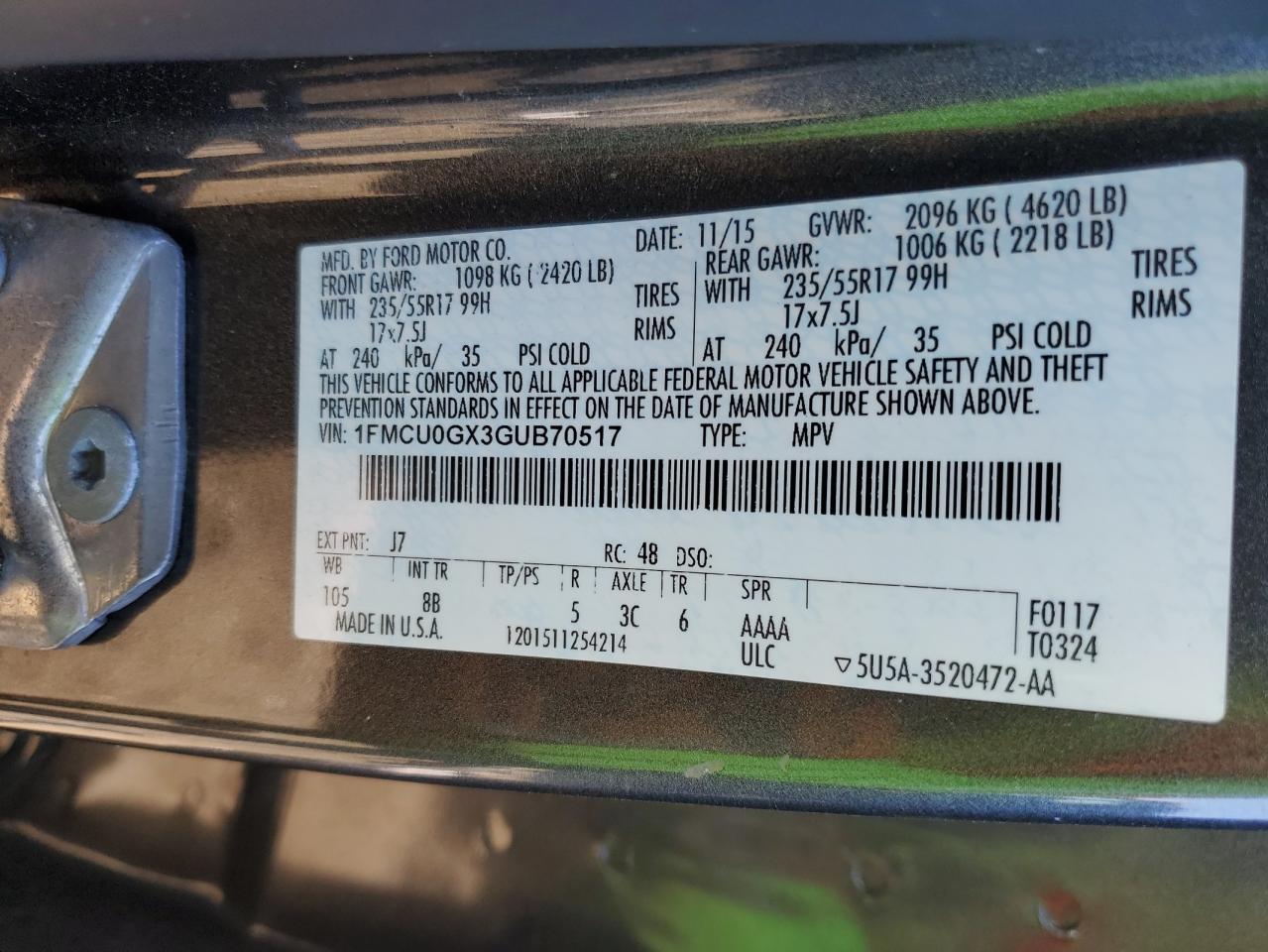 2016 FORD ESCAPE SE photo 37