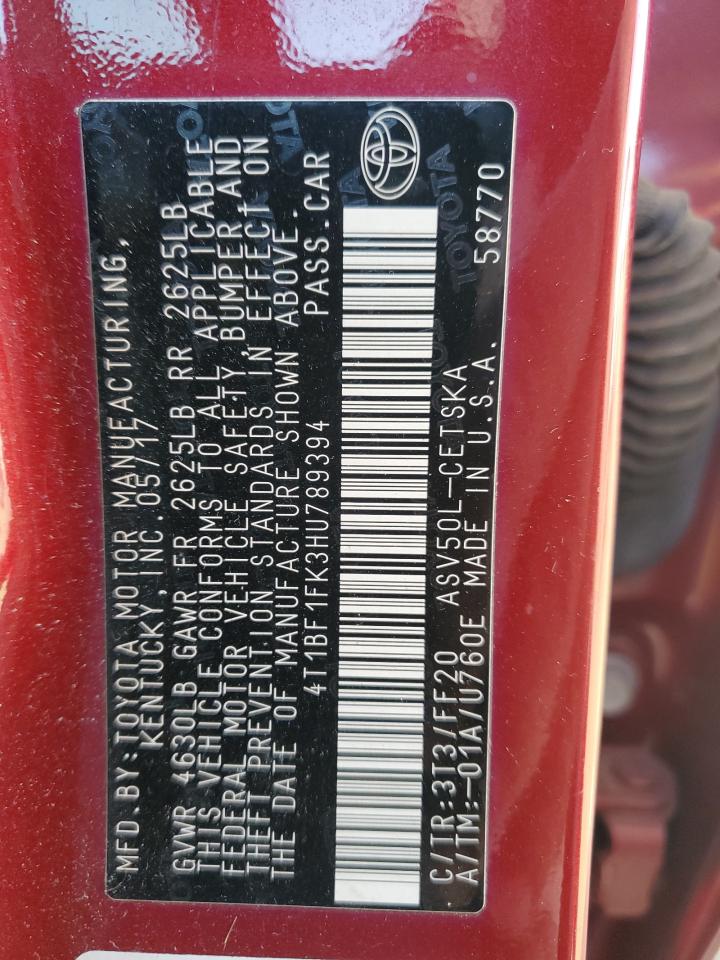 2017 TOYOTA CAMRY LE photo 23