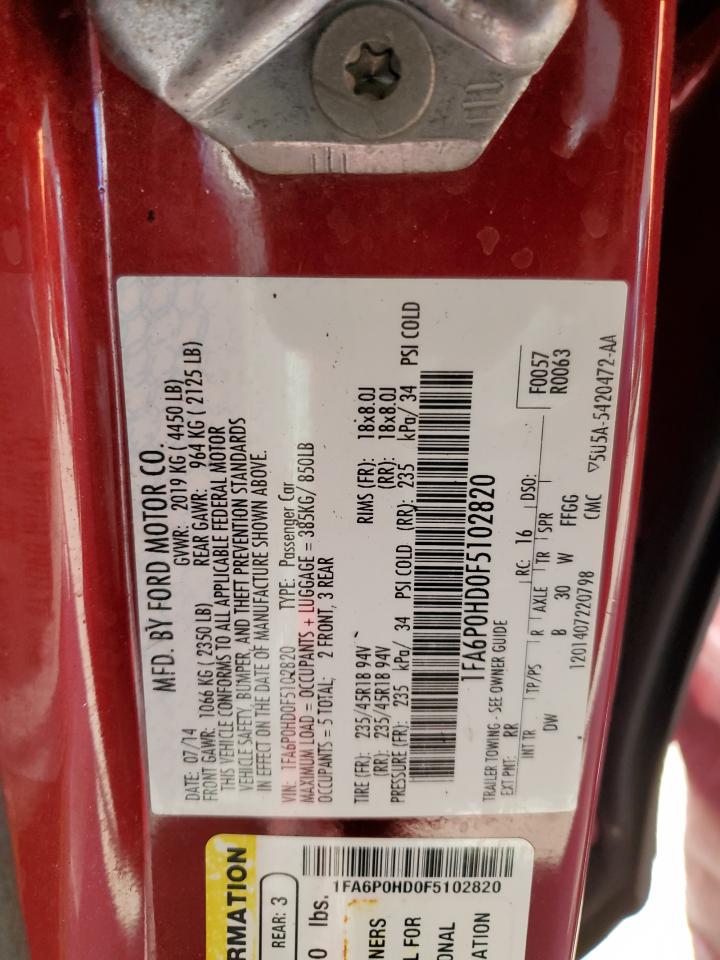 2015 FORD FUSION SE photo 12