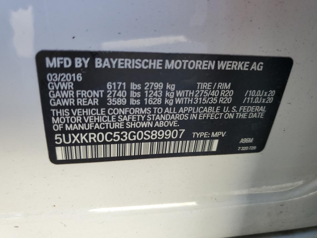 2016 BMW X5 XDRIVE35I photo 14