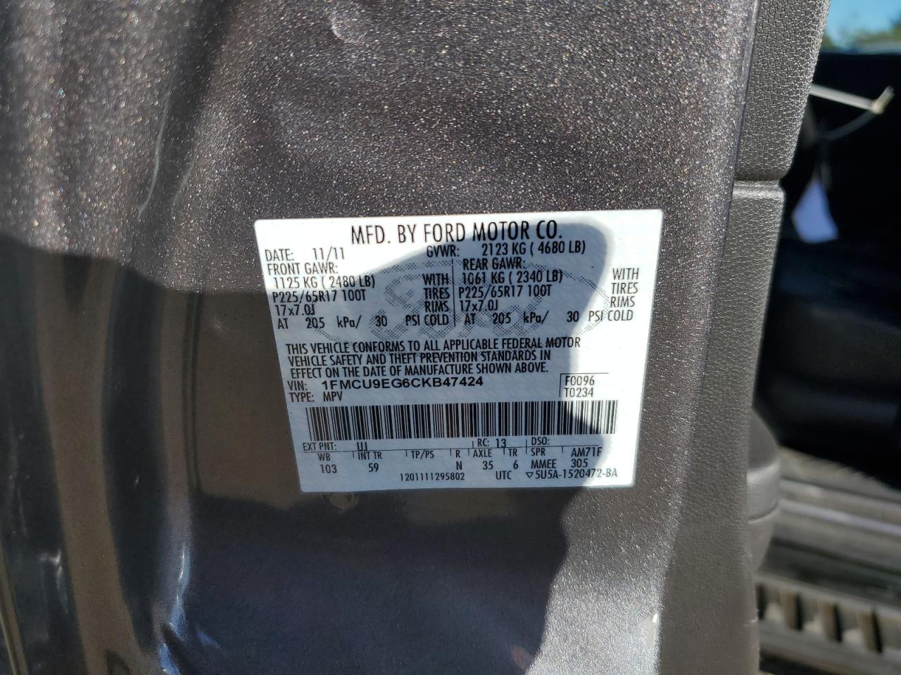 2012 FORD ESCAPE LIMITED photo 13