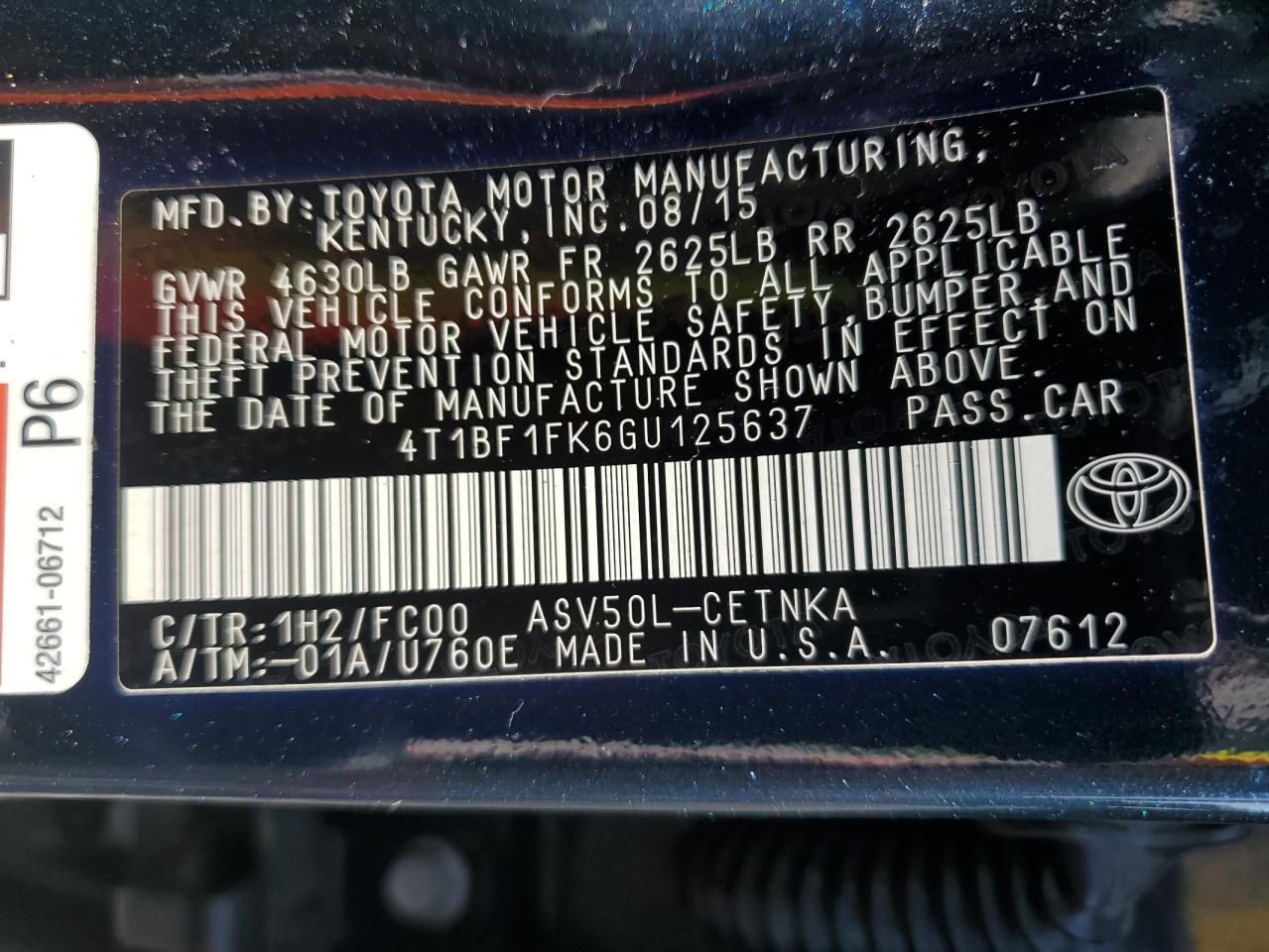 2016 TOYOTA CAMRY LE photo 34
