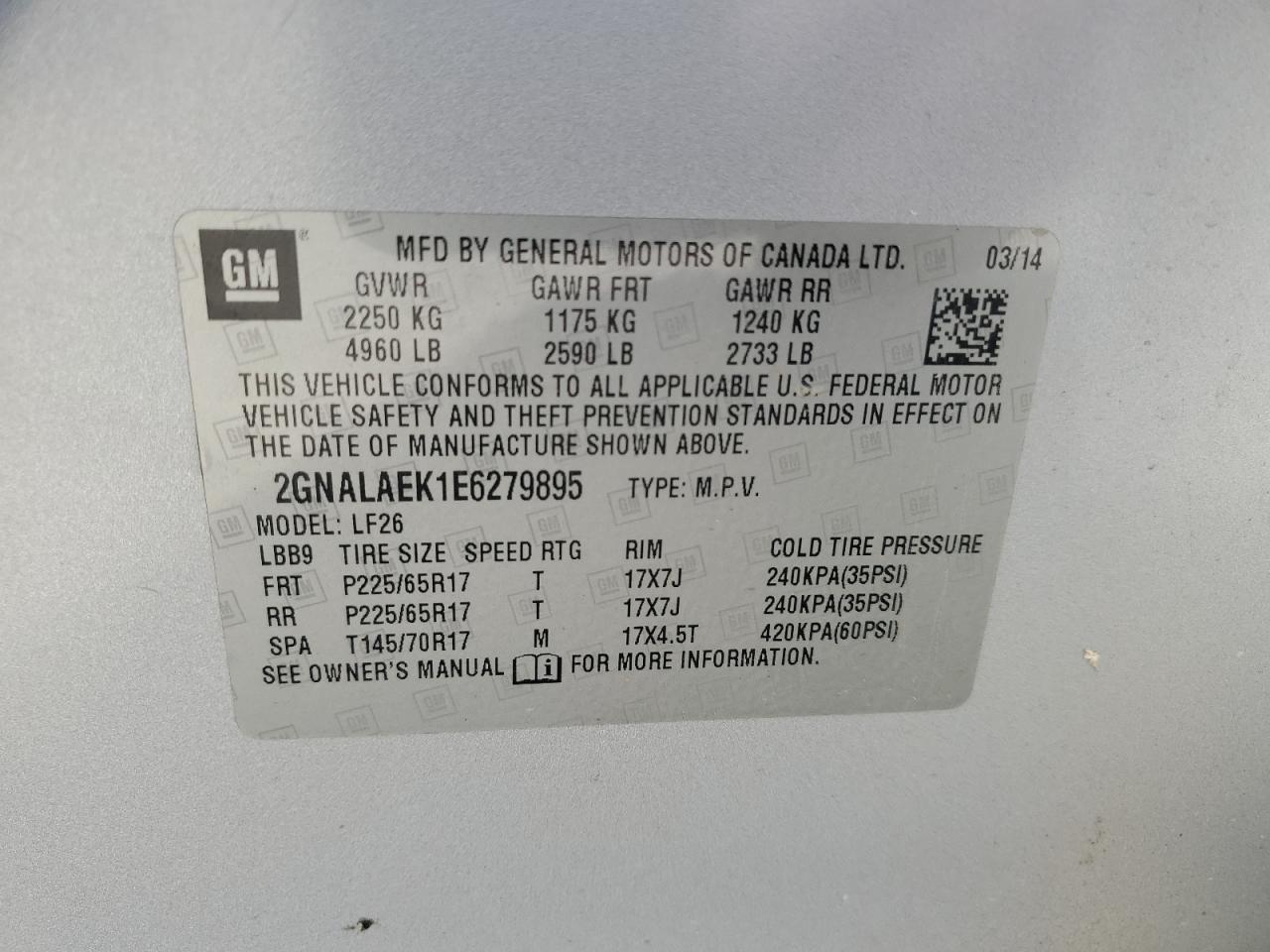 2014 CHEVROLET EQUINOX LS photo 23