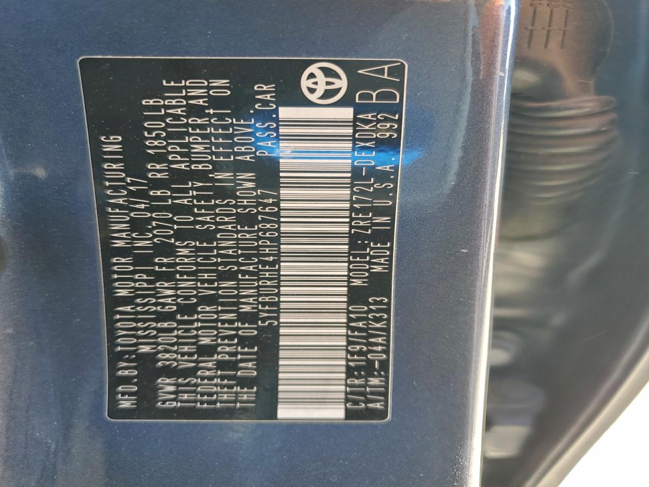 2017 TOYOTA COROLLA L photo 23