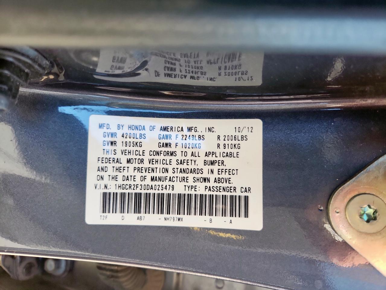 2013 HONDA ACCORD LX photo 23