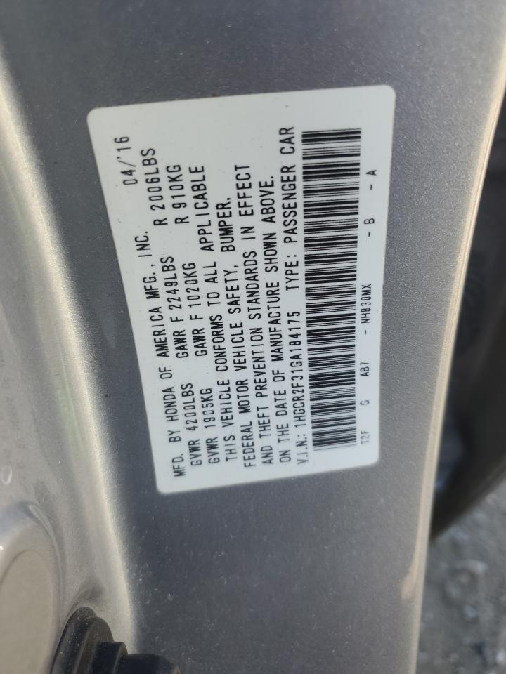 2016 HONDA ACCORD LX photo 12