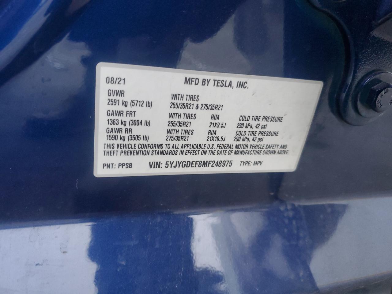 2021 TESLA MODEL Y photo 12