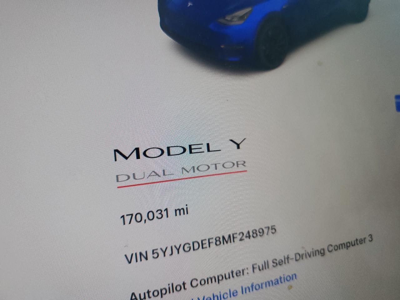 2021 TESLA MODEL Y photo 9